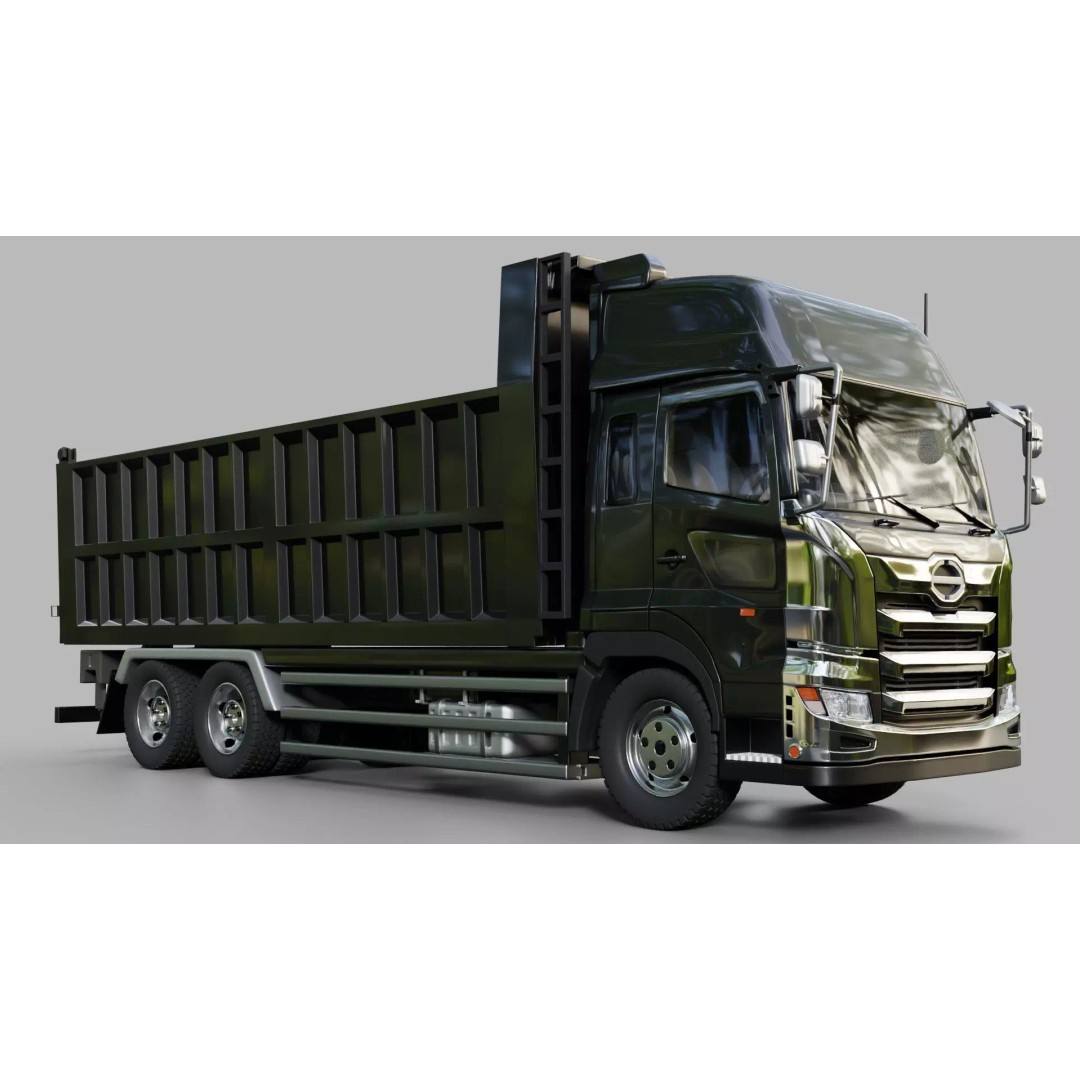 Hino Profia Dump Truck 3D Model – Rigged PBR Asset, Blender & FBX - View 5