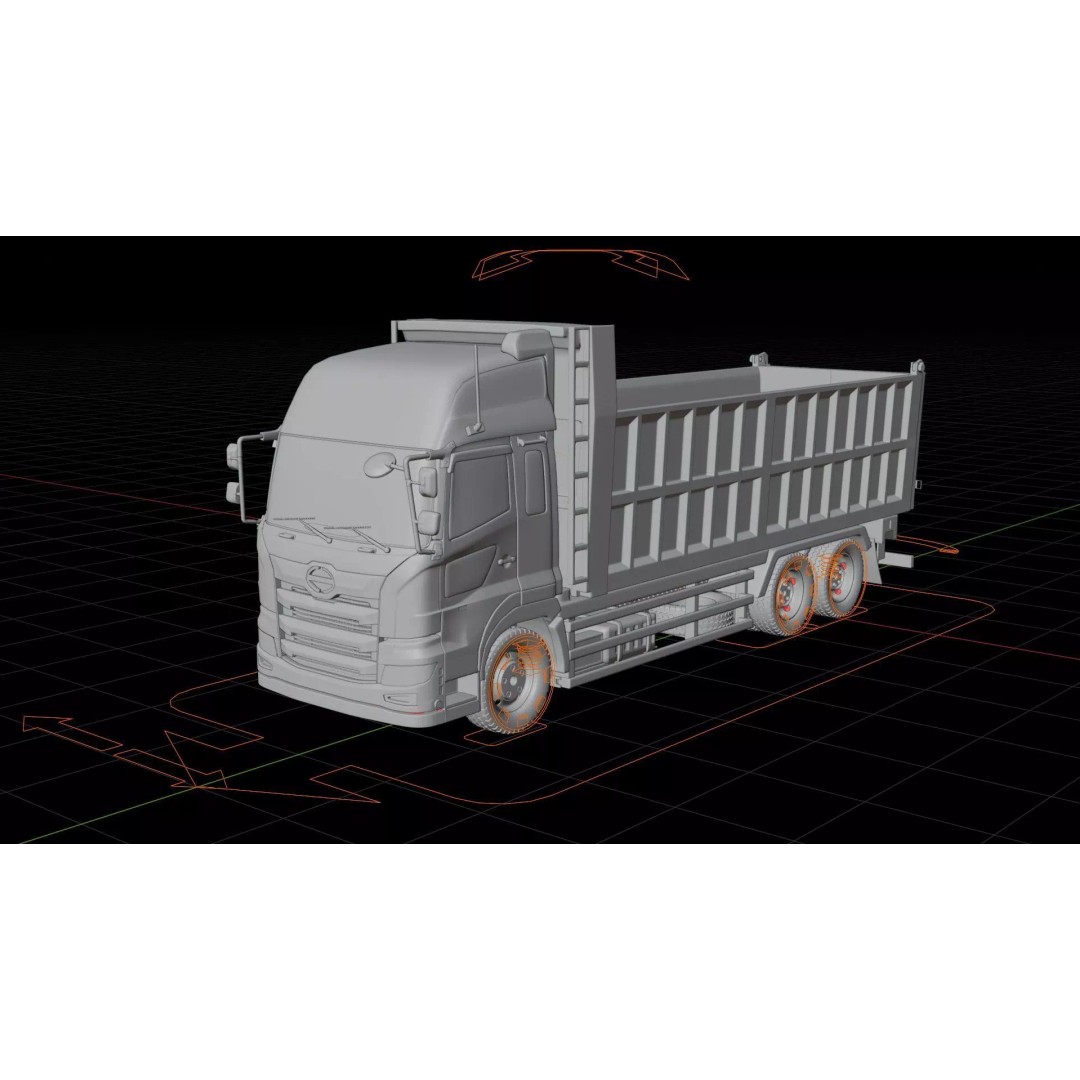 Hino Profia Dump Truck 3D Model – Rigged PBR Asset, Blender & FBX - View 6