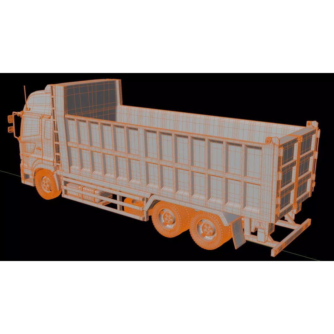 Hino Profia Dump Truck 3D Model – Rigged PBR Asset, Blender & FBX - View 7