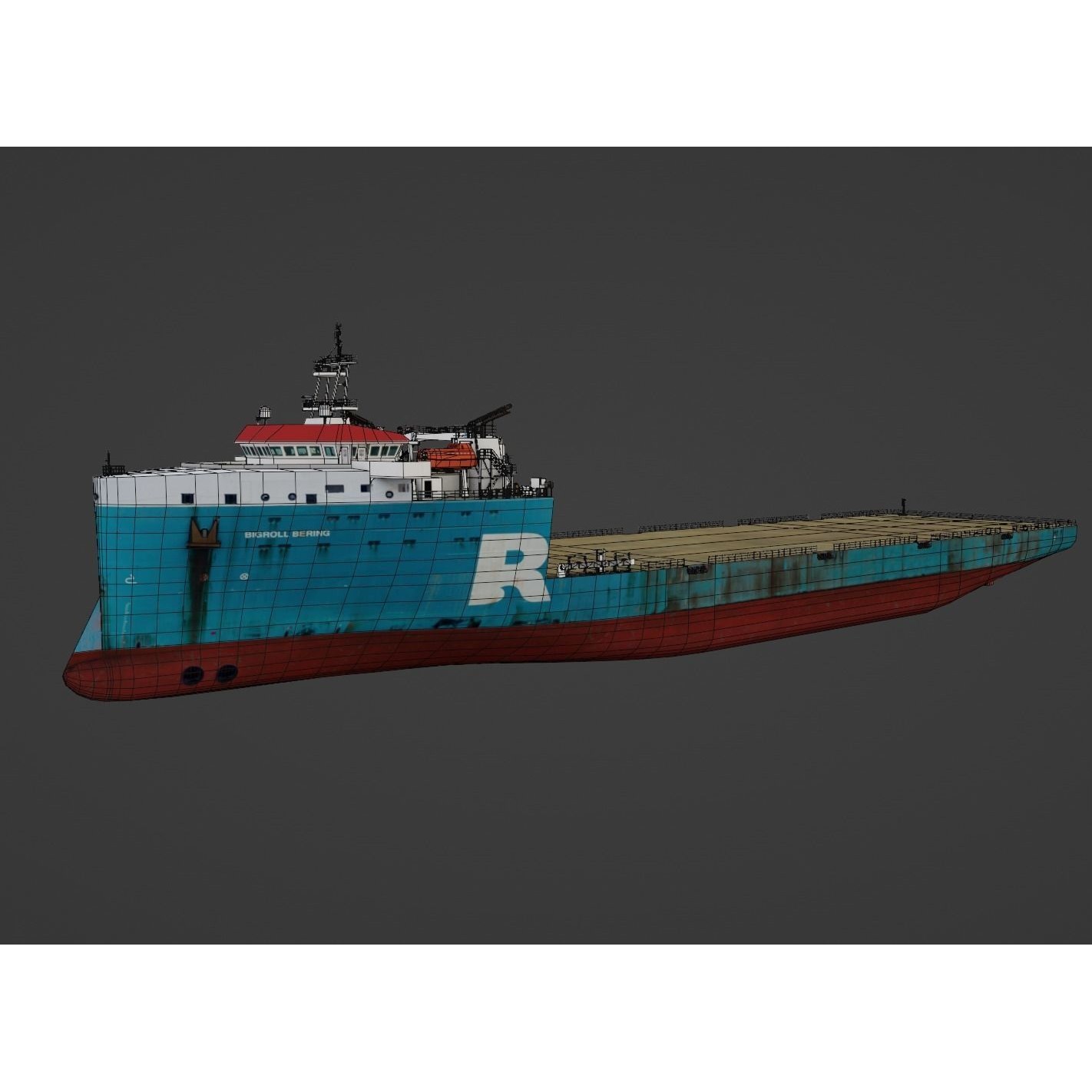 Heavy Load Vessel - Low-Poly 3D Model - View 10