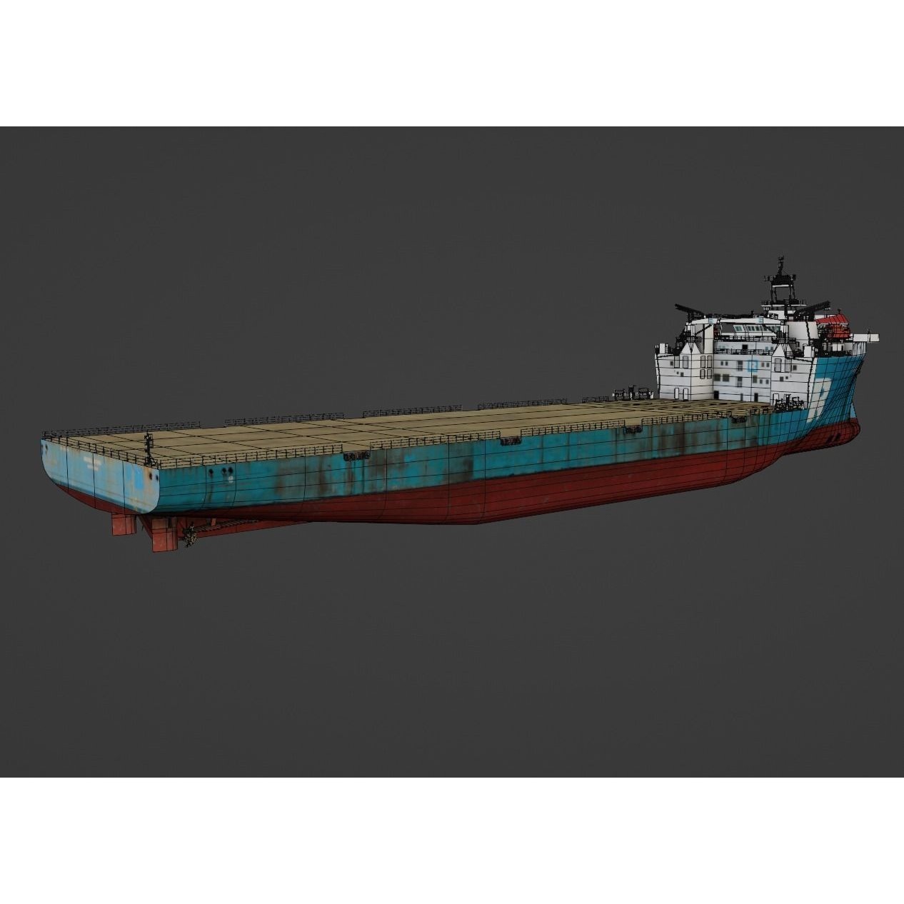 Heavy Load Vessel - Low-Poly 3D Model - View 11