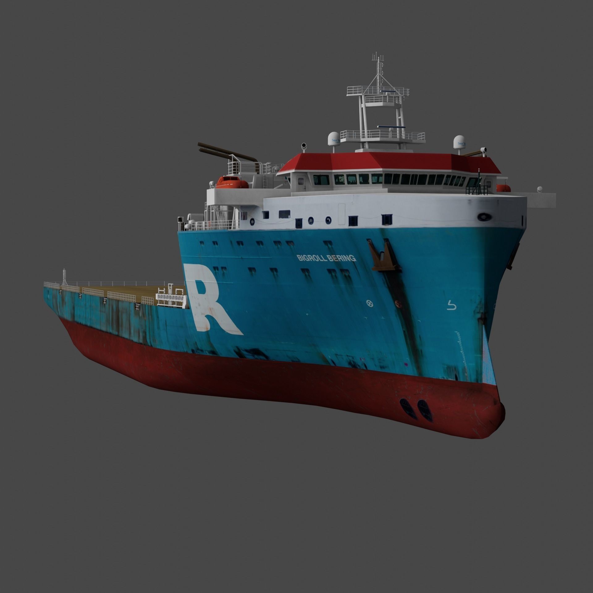 Heavy Load Vessel - Low-Poly 3D Model - View 4