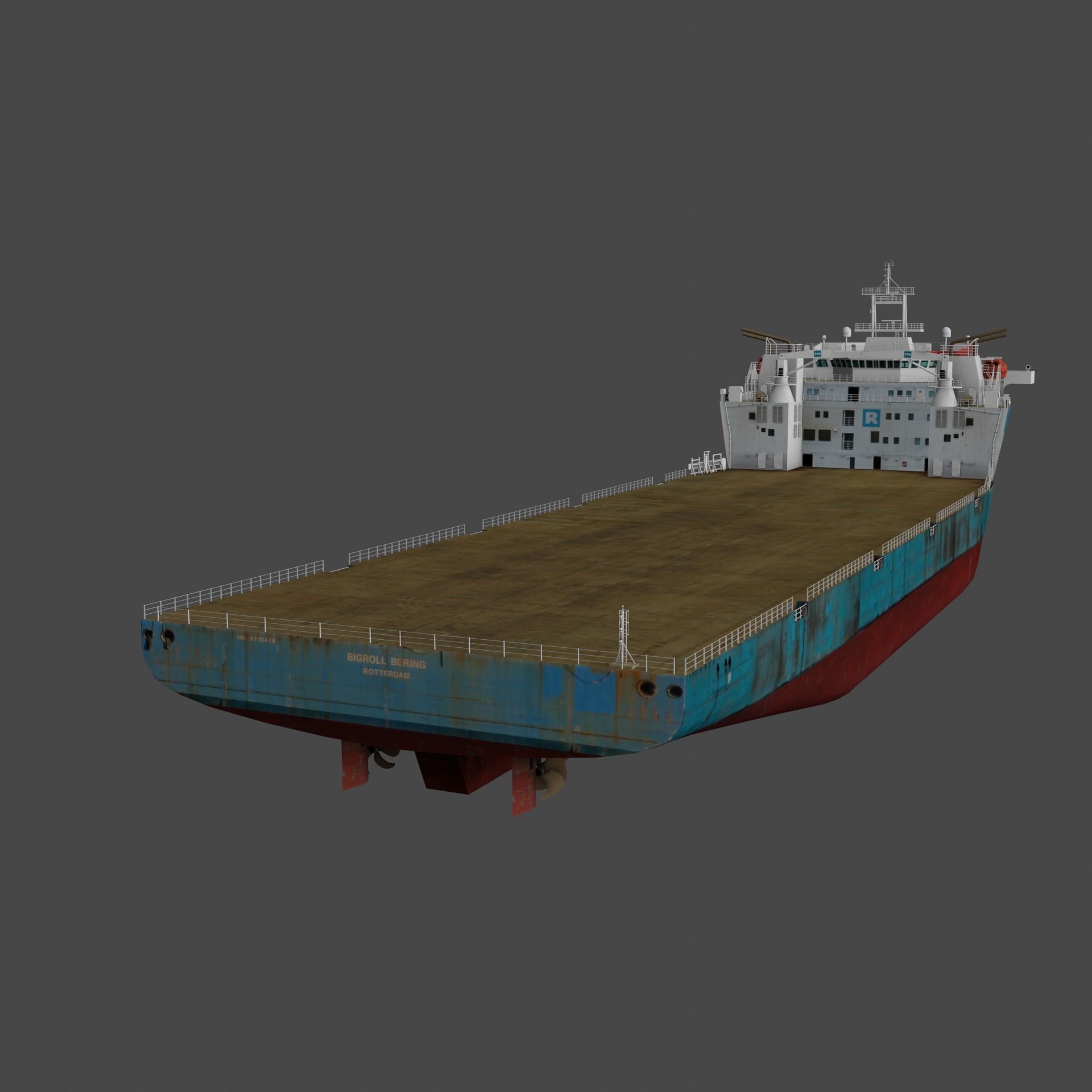 Heavy Load Vessel - Low-Poly 3D Model - View 5