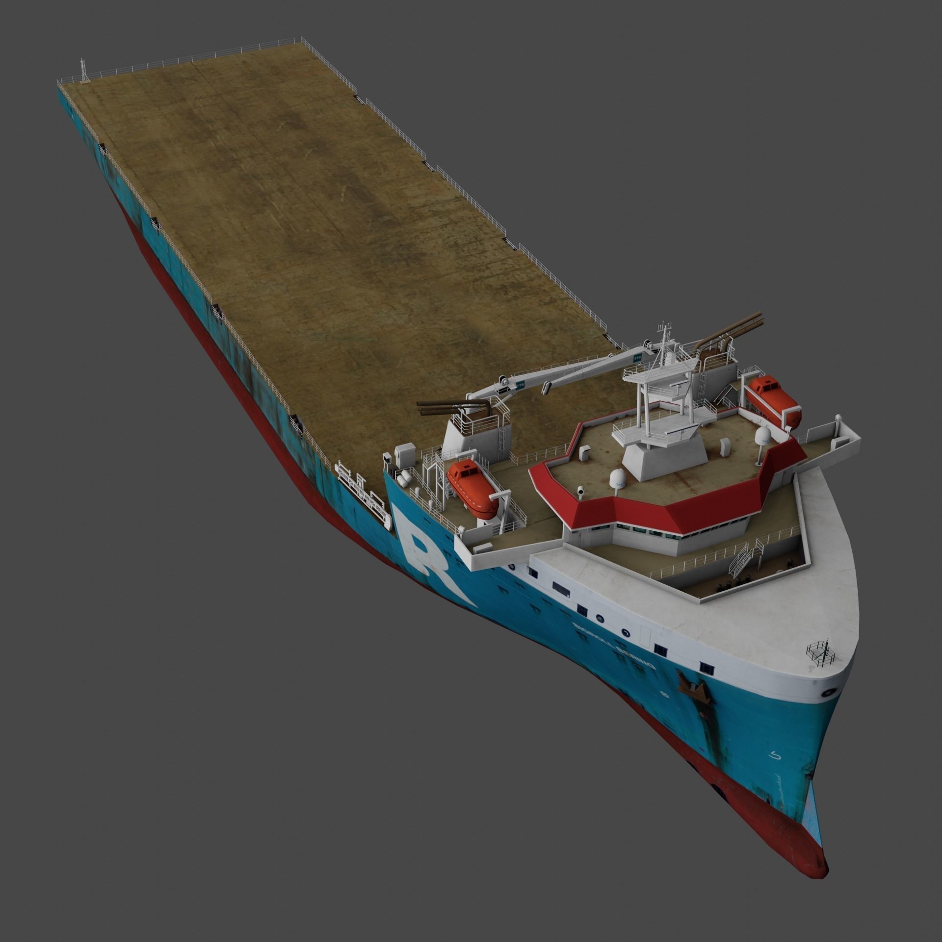 Heavy Load Vessel - Low-Poly 3D Model - View 6