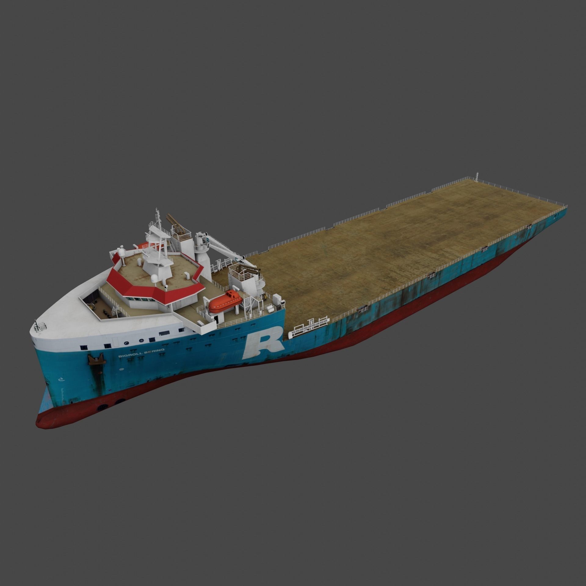 Heavy Load Vessel - Low-Poly 3D Model - View 7