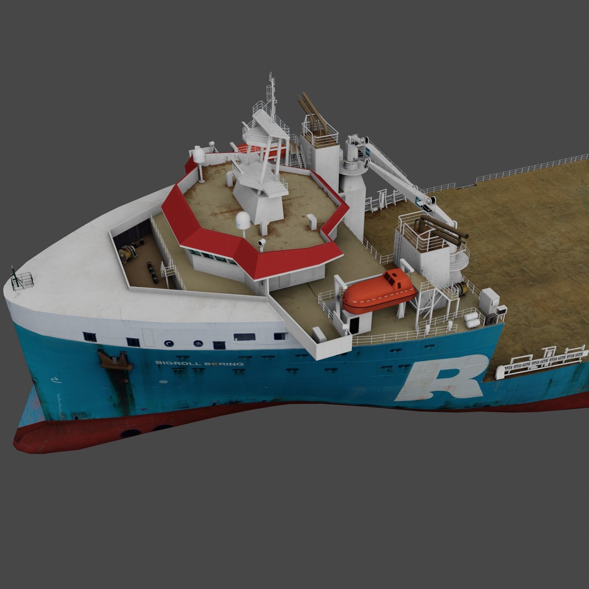 Heavy Load Vessel - Low-Poly 3D Model - View 8