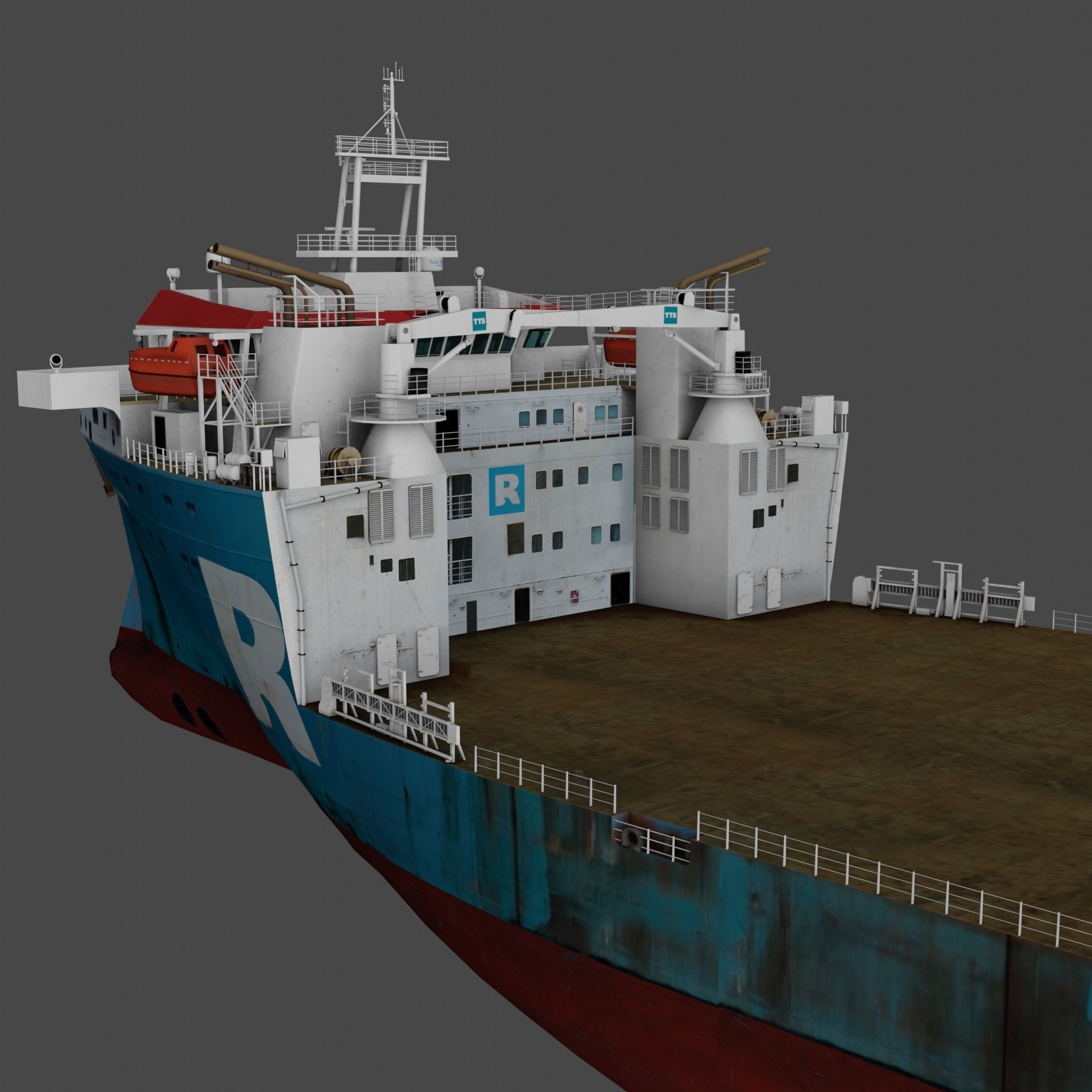Heavy Load Vessel - Low-Poly 3D Model - View 9