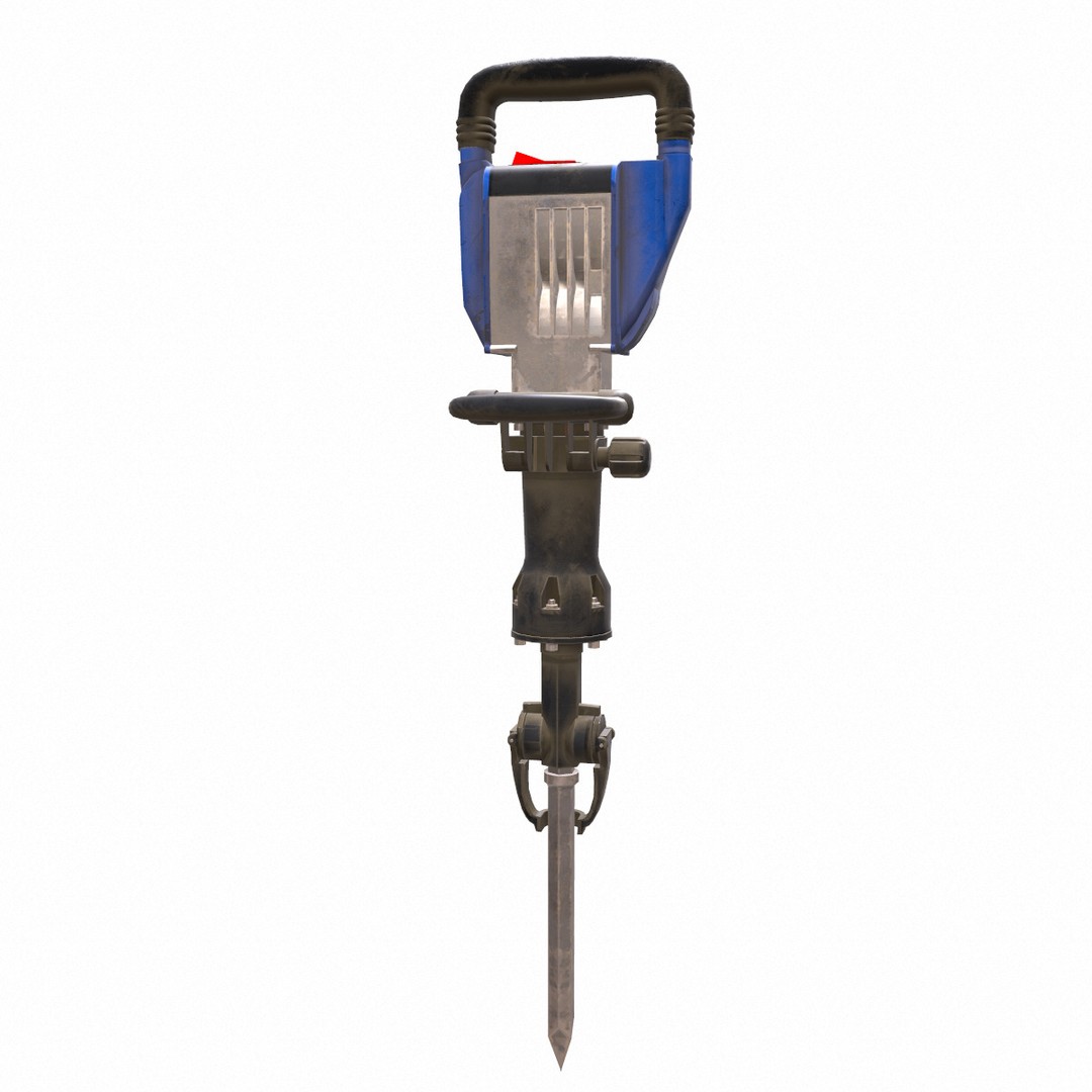 Demolition Hammer Machine 3D Model – Low Poly Game Asset, FBX, Blender - View 11
