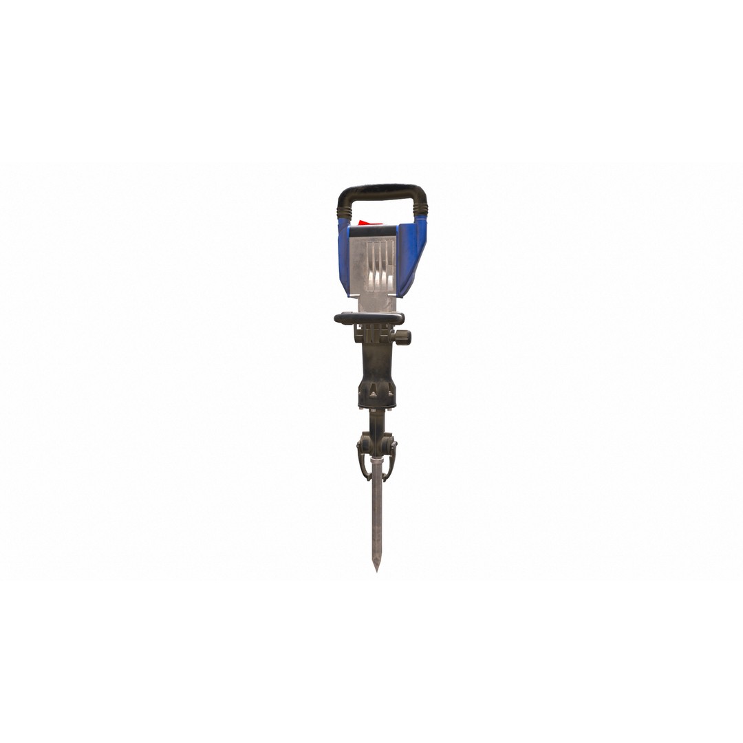 Demolition Hammer Machine 3D Model – Low Poly Game Asset, FBX, Blender - View 12