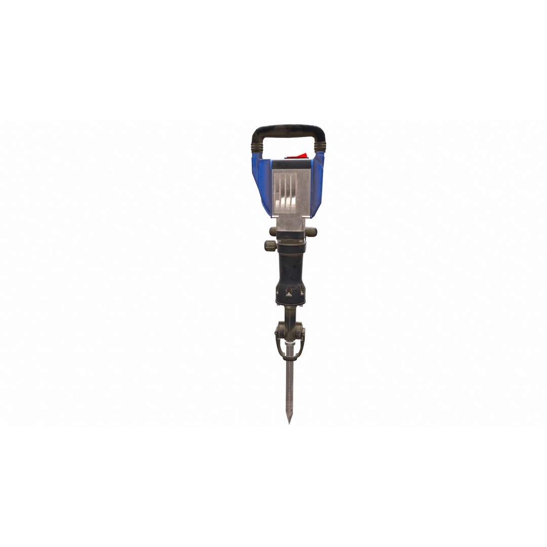 Demolition Hammer Machine 3D Model – Low Poly Game Asset, FBX, Blender - View 14