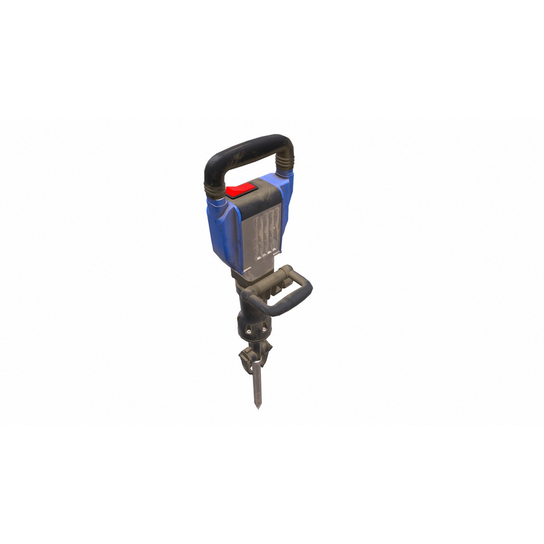 Demolition Hammer Machine 3D Model – Low Poly Game Asset, FBX, Blender - View 16