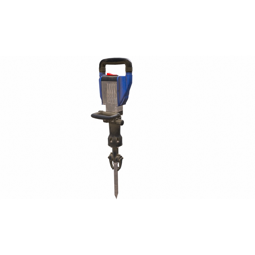 Demolition Hammer Machine 3D Model – Low Poly Game Asset, FBX, Blender - View 17