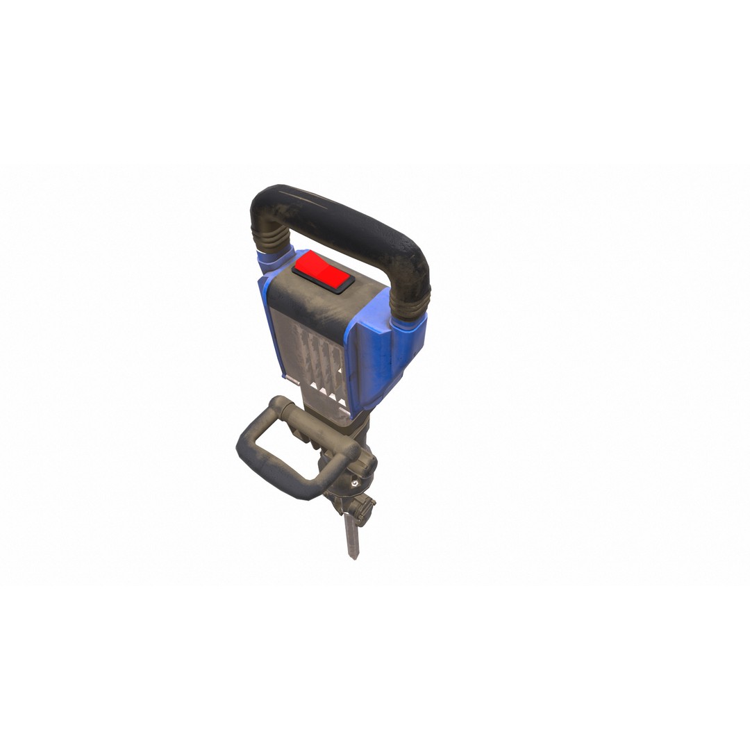 Demolition Hammer Machine 3D Model – Low Poly Game Asset, FBX, Blender - View 19