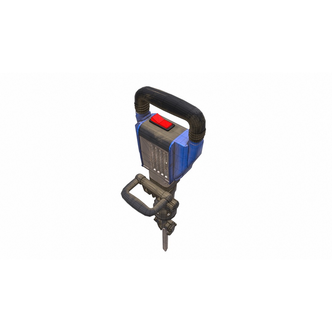 Demolition Hammer Machine 3D Model – Low Poly Game Asset, FBX, Blender - View 27