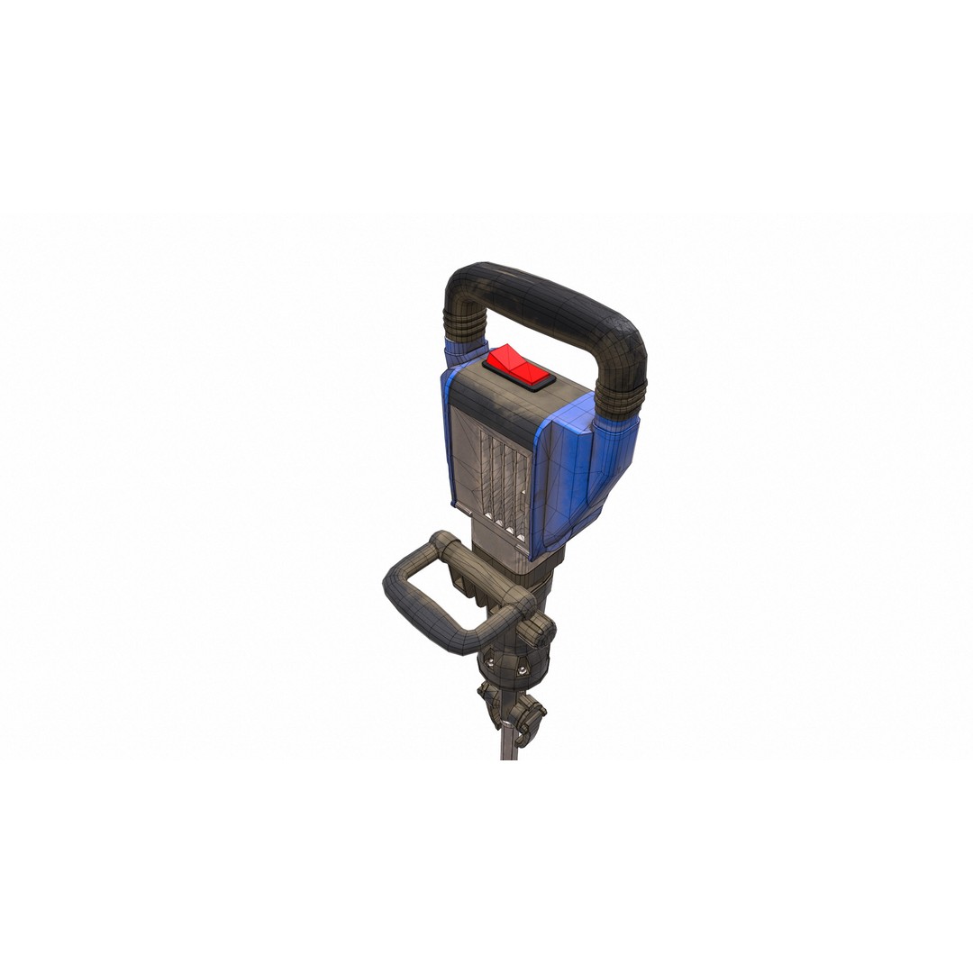 Demolition Hammer Machine 3D Model – Low Poly Game Asset, FBX, Blender - View 30
