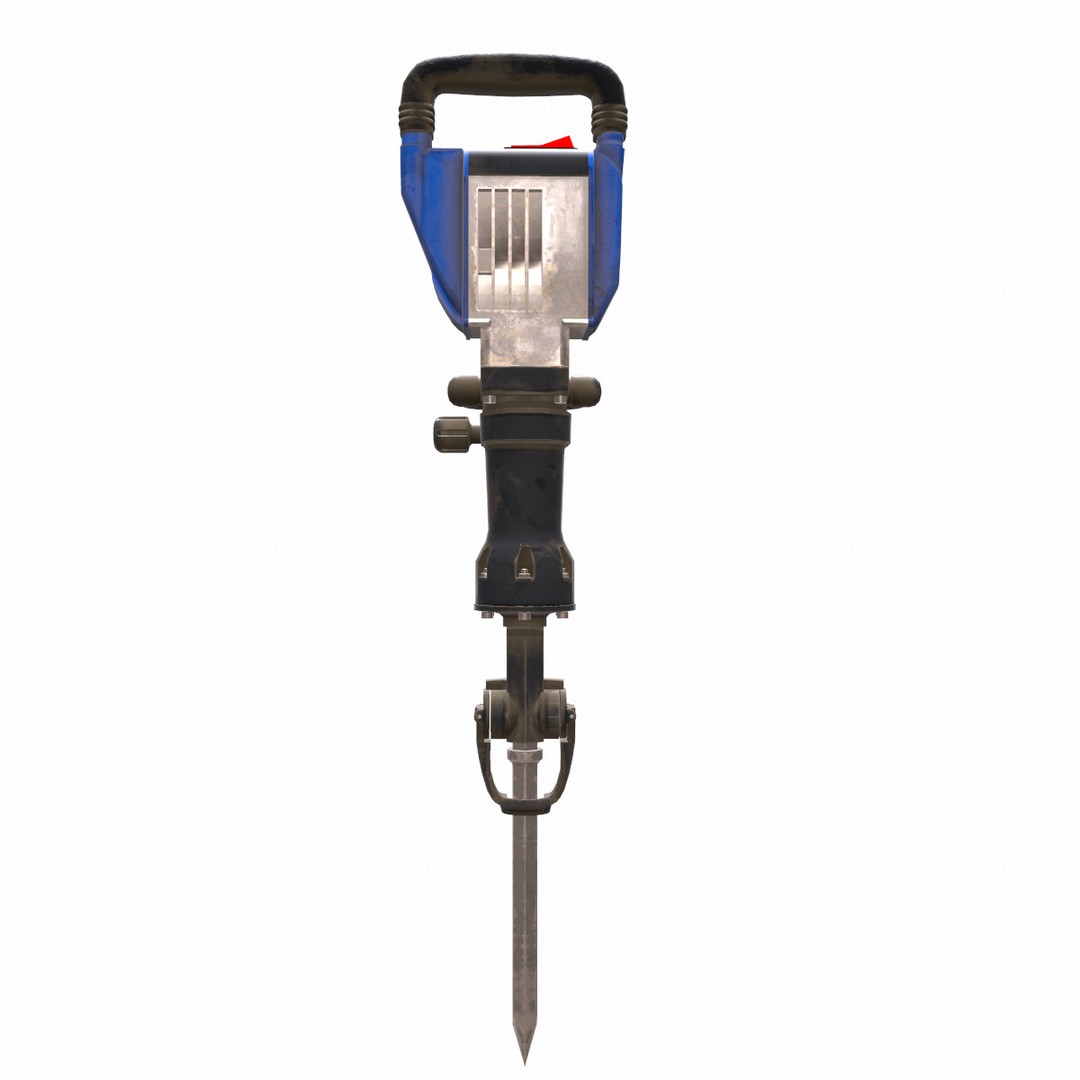 Demolition Hammer Machine 3D Model – Low Poly Game Asset, FBX, Blender - View 5