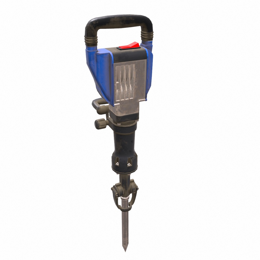 Demolition Hammer Machine 3D Model – Low Poly Game Asset, FBX, Blender - View 6