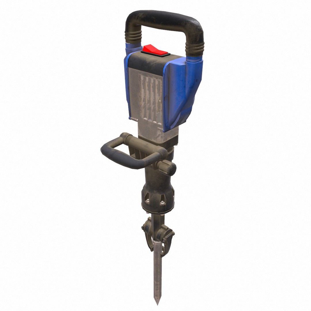 Demolition Hammer Machine 3D Model – Low Poly Game Asset, FBX, Blender - View 7
