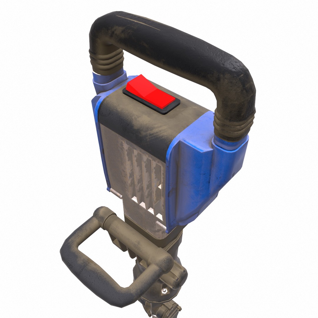 Demolition Hammer Machine 3D Model – Low Poly Game Asset, FBX, Blender - View 8