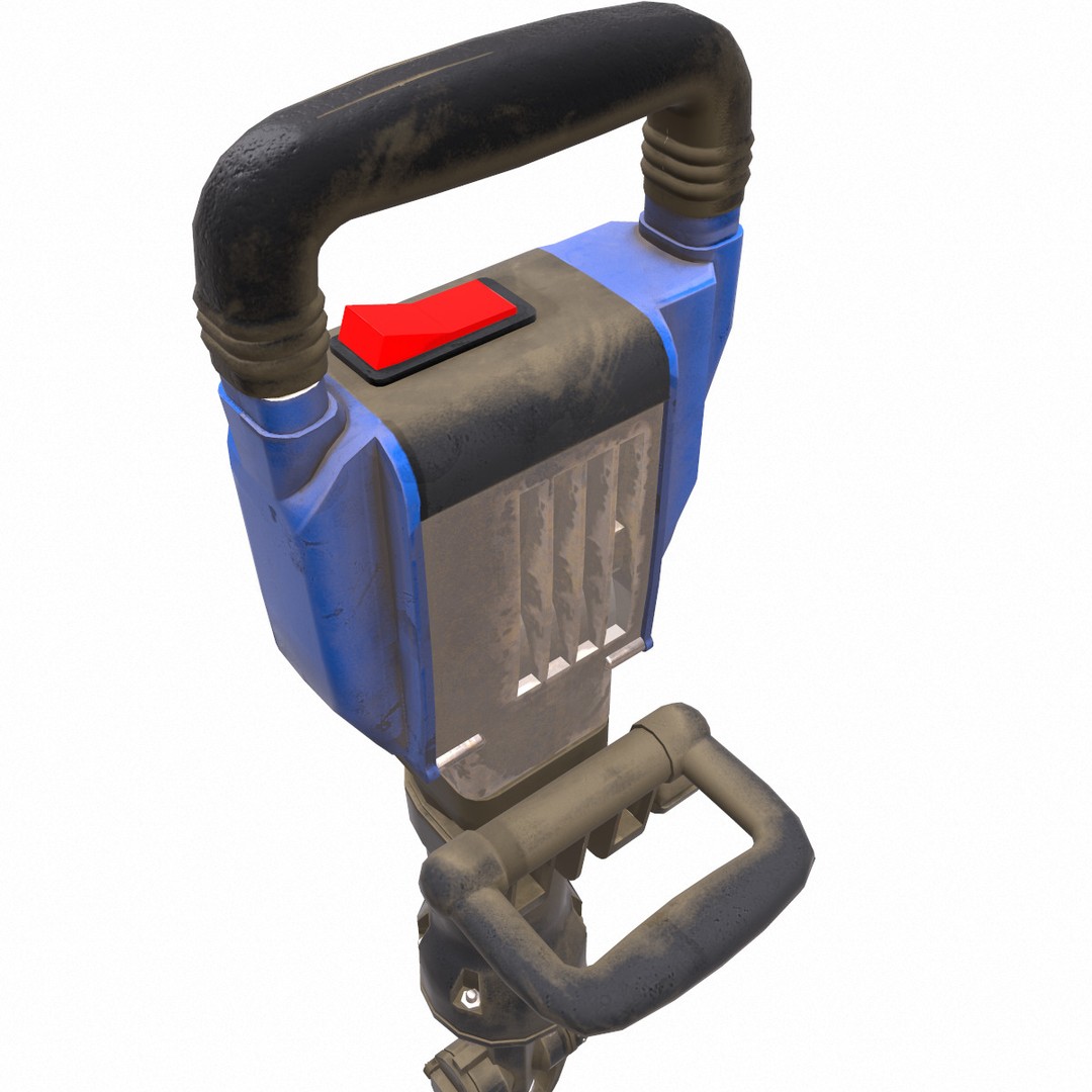 Demolition Hammer Machine 3D Model – Low Poly Game Asset, FBX, Blender - View 9