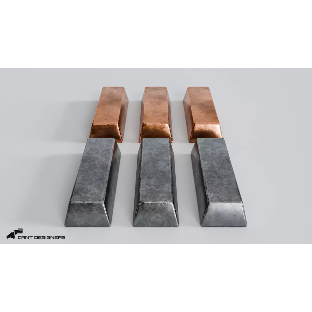 Medieval Metal Ingot 3D Model – Low Poly PBR Asset, Blender & FBX - View 3