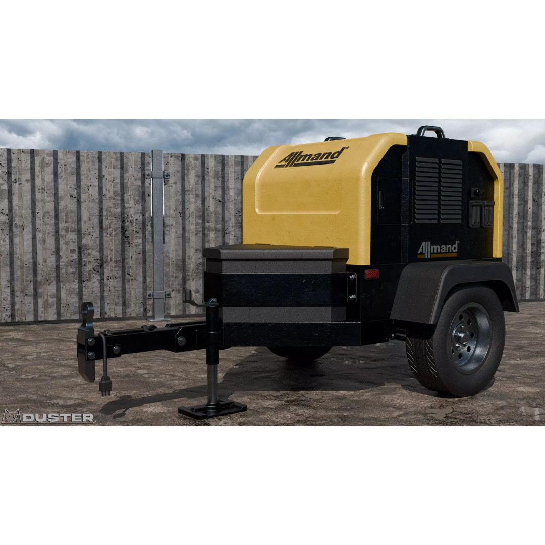 Towable Power Generator 3D Model – Low Poly Construction Asset, FBX - View 2