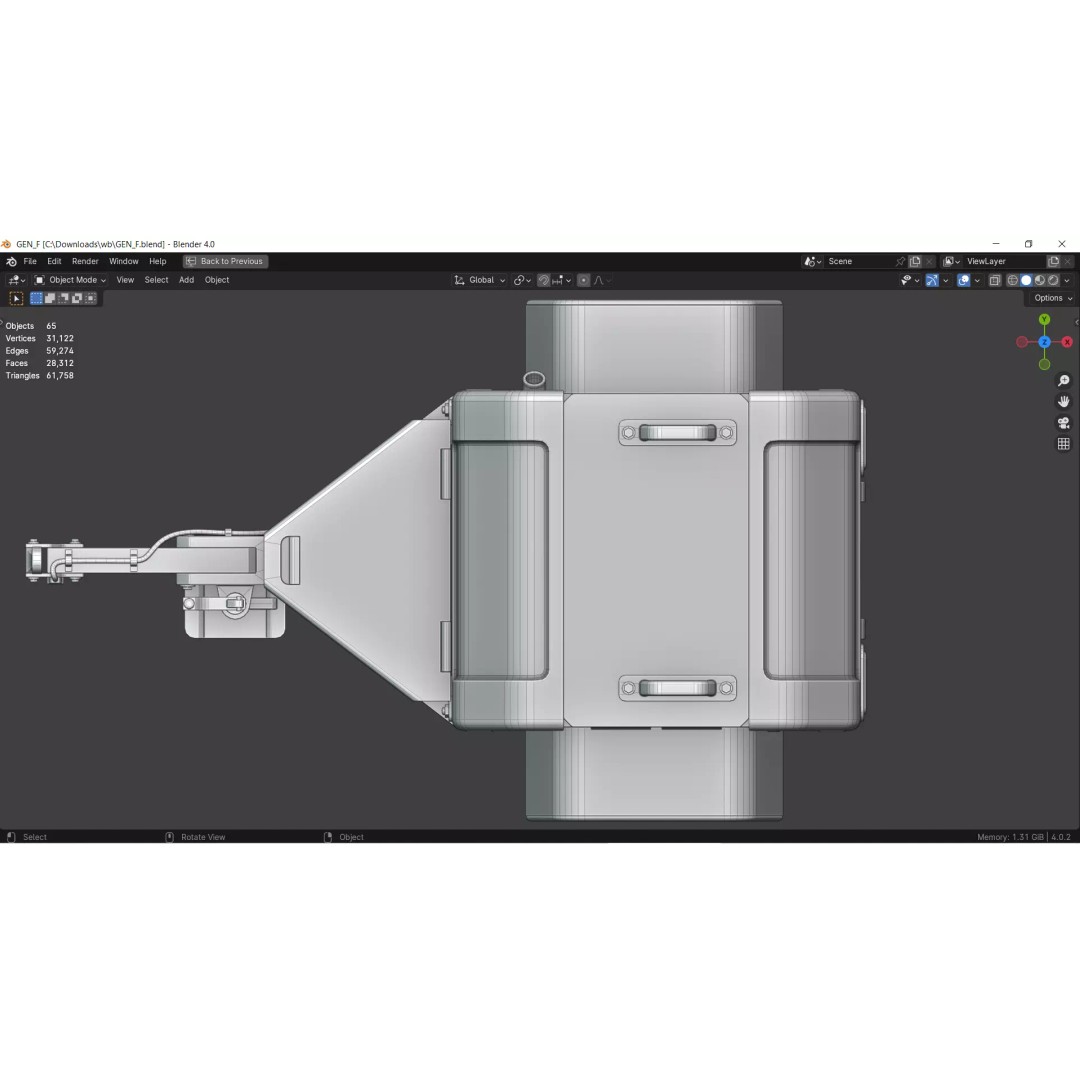 Towable Power Generator 3D Model – Low Poly Construction Asset, FBX - View 6