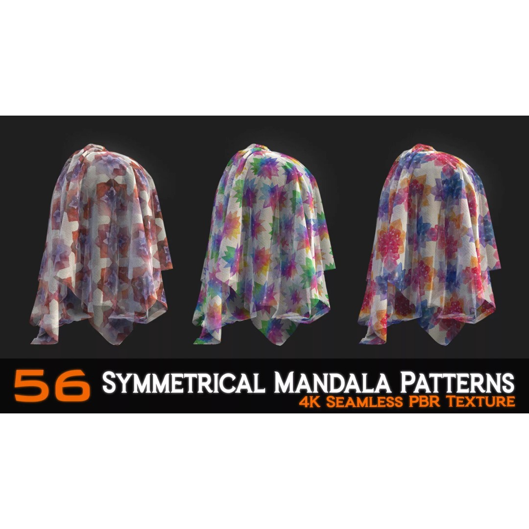 Symmetrical Mandala Patterns 3D Model – 56 Unique PBR Textures - View 20
