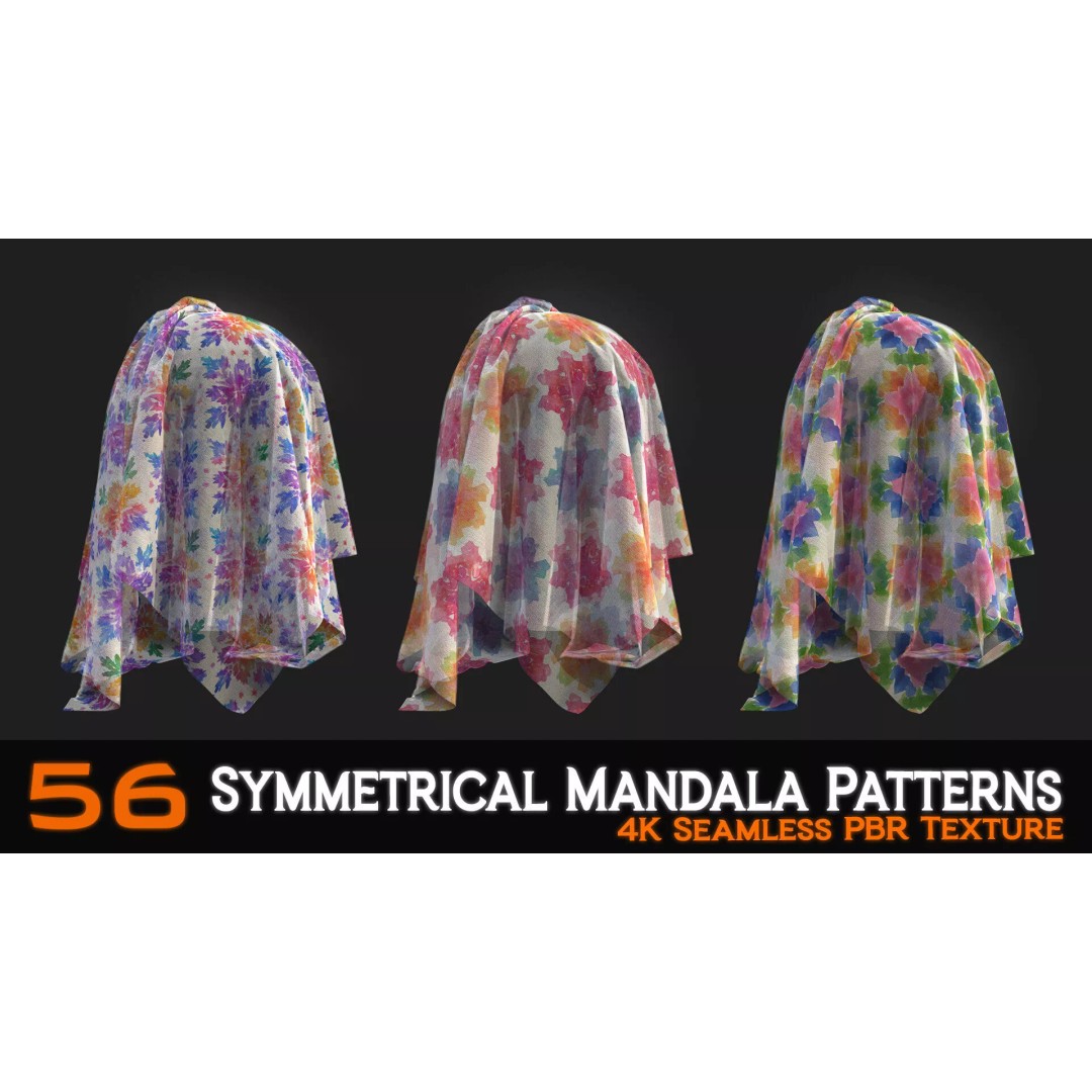 Symmetrical Mandala Patterns 3D Model – 56 Unique PBR Textures - View 21