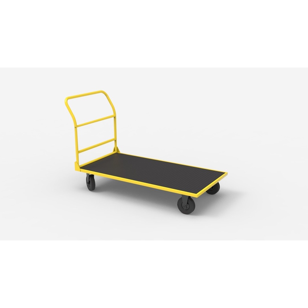 Handcart 3D Model – Industrial Cargo Trolley, Blender - View 15