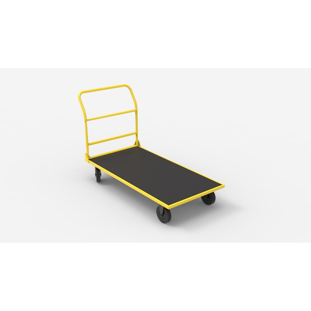 Handcart 3D Model – Industrial Cargo Trolley, Blender - View 16