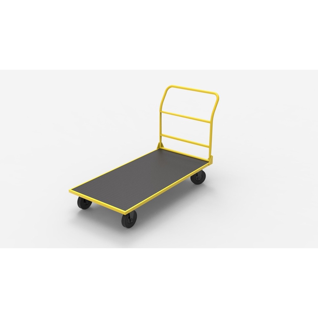 Handcart 3D Model – Industrial Cargo Trolley, Blender - View 19