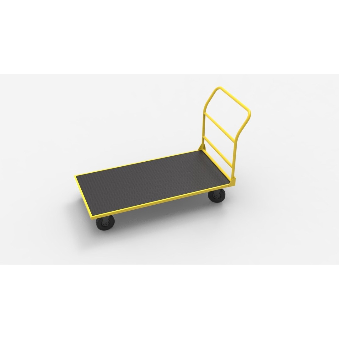 Handcart 3D Model – Industrial Cargo Trolley, Blender - View 21
