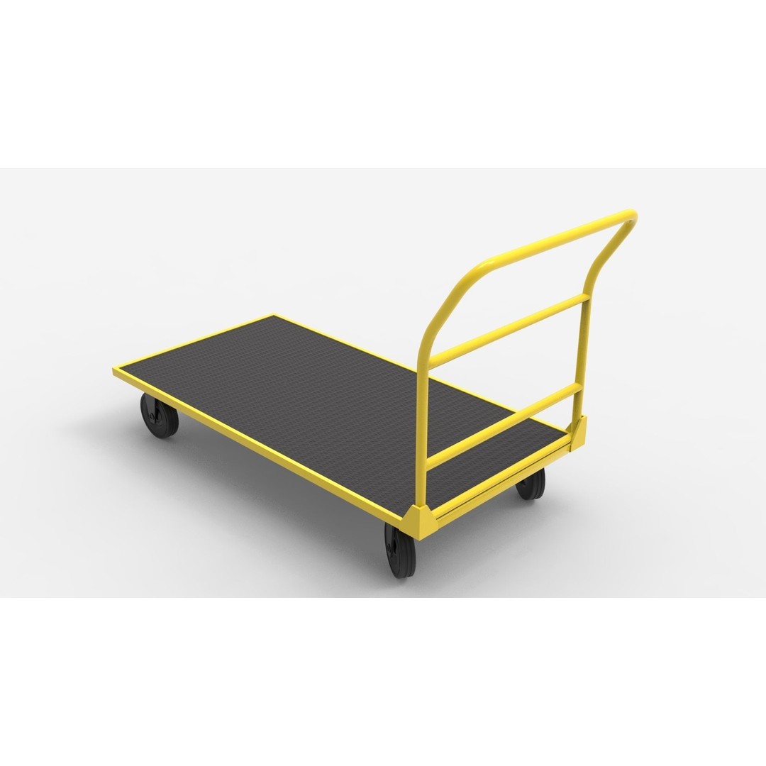 Handcart 3D Model – Industrial Cargo Trolley, Blender - View 23