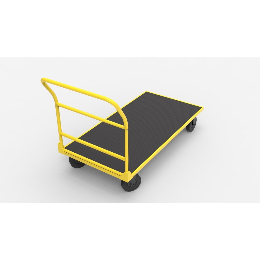 Handcart 3D Model – Industrial Cargo Trolley, Blender - View 25