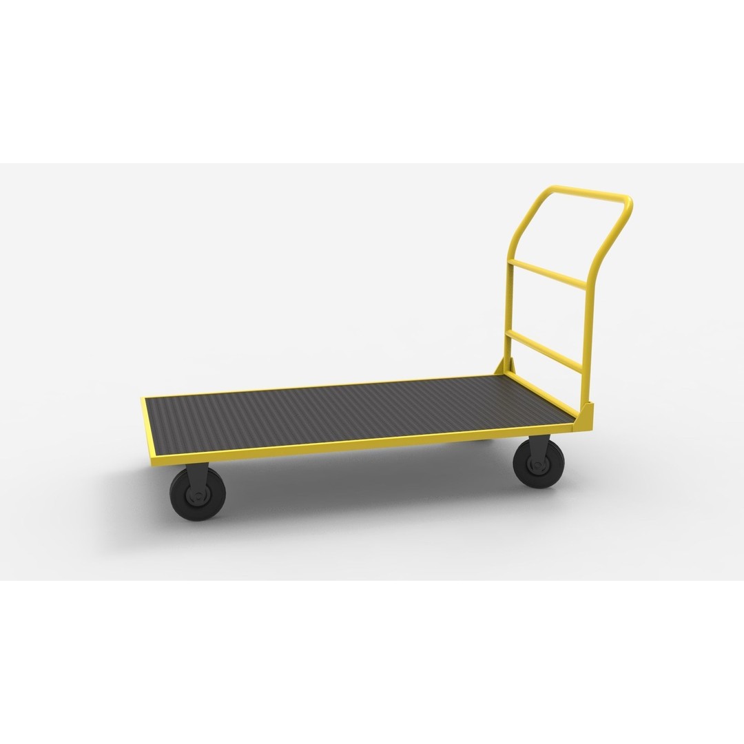 Handcart 3D Model – Industrial Cargo Trolley, Blender - View 27