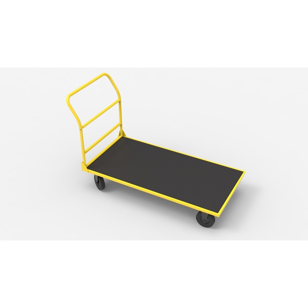 Handcart 3D Model – Industrial Cargo Trolley, Blender - View 29