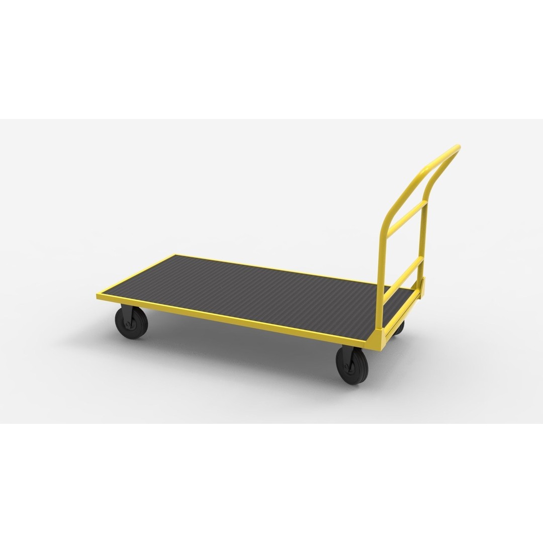 Handcart 3D Model – Industrial Cargo Trolley, Blender - View 35