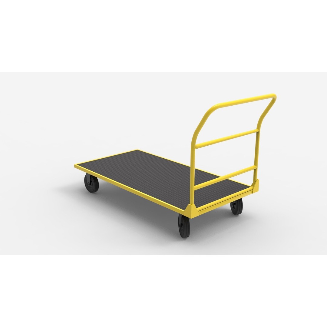 Handcart 3D Model – Industrial Cargo Trolley, Blender - View 36