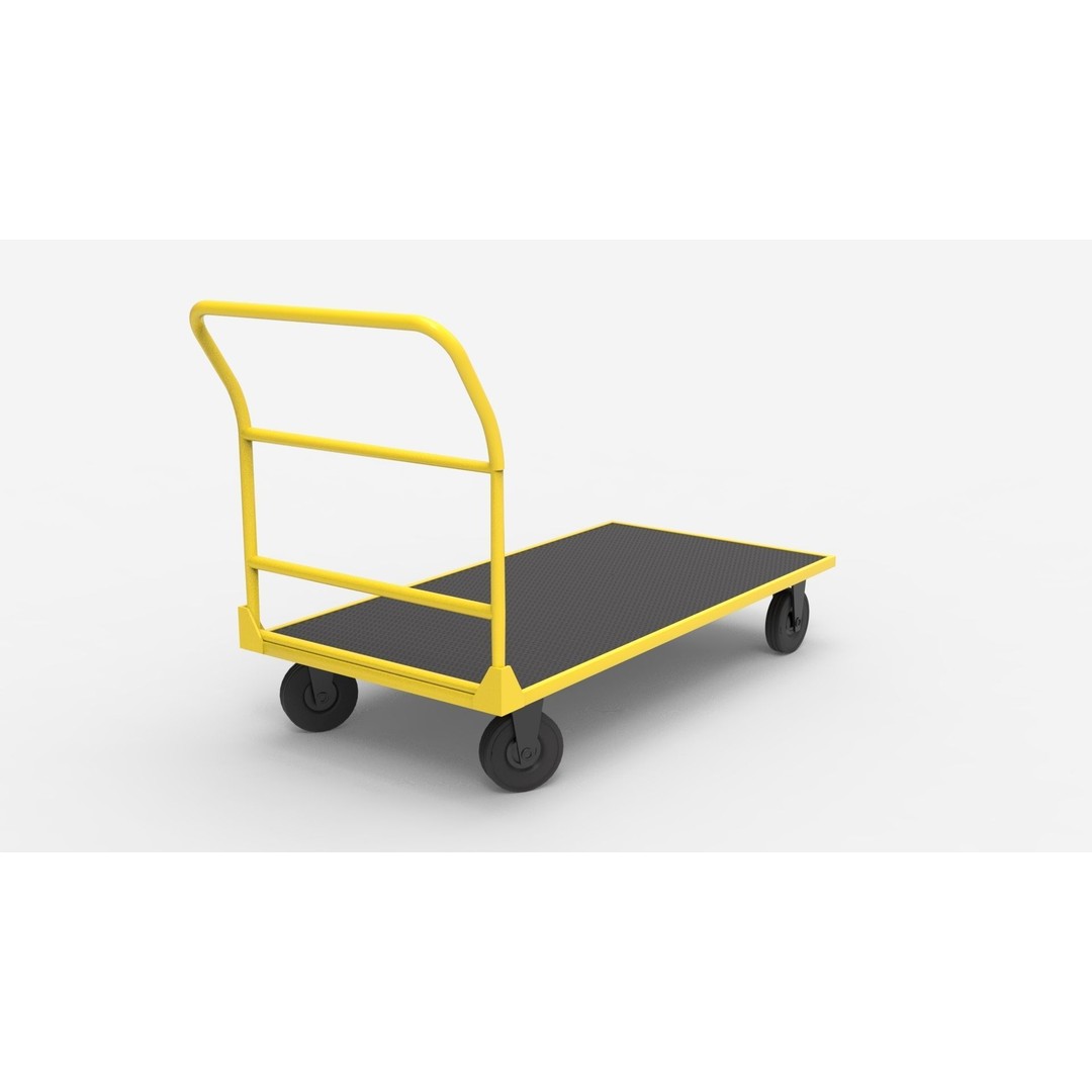 Handcart 3D Model – Industrial Cargo Trolley, Blender - View 38