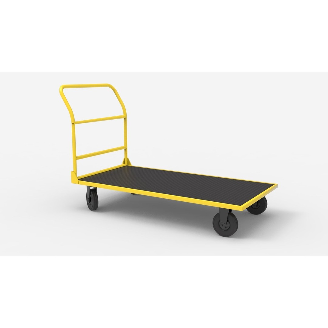 Handcart 3D Model – Industrial Cargo Trolley, Blender - View 43