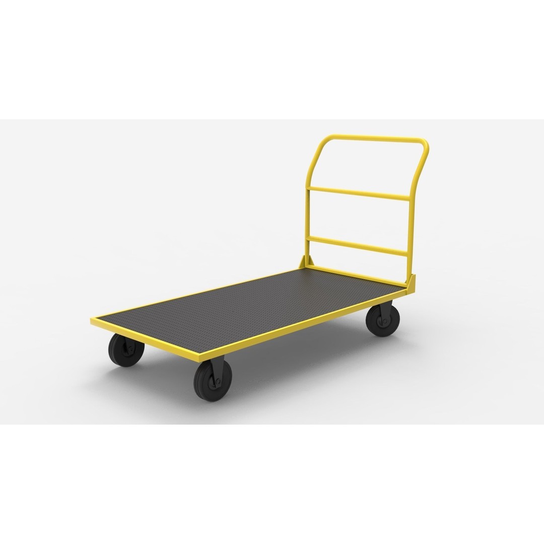 Handcart 3D Model – Industrial Cargo Trolley, Blender - View 8