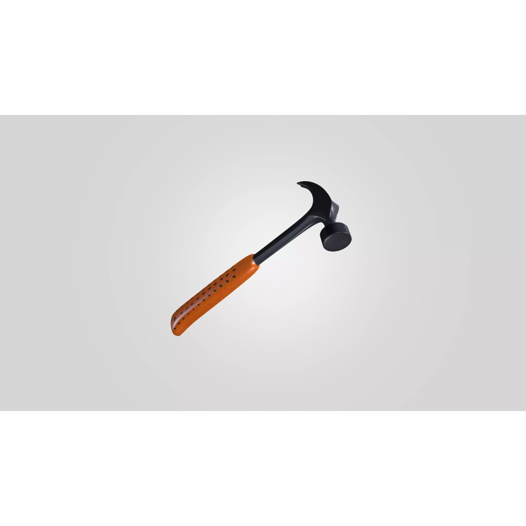 Claw Hammer 3D Model – Low Poly Game Ready Tool, OBJ - View 12
