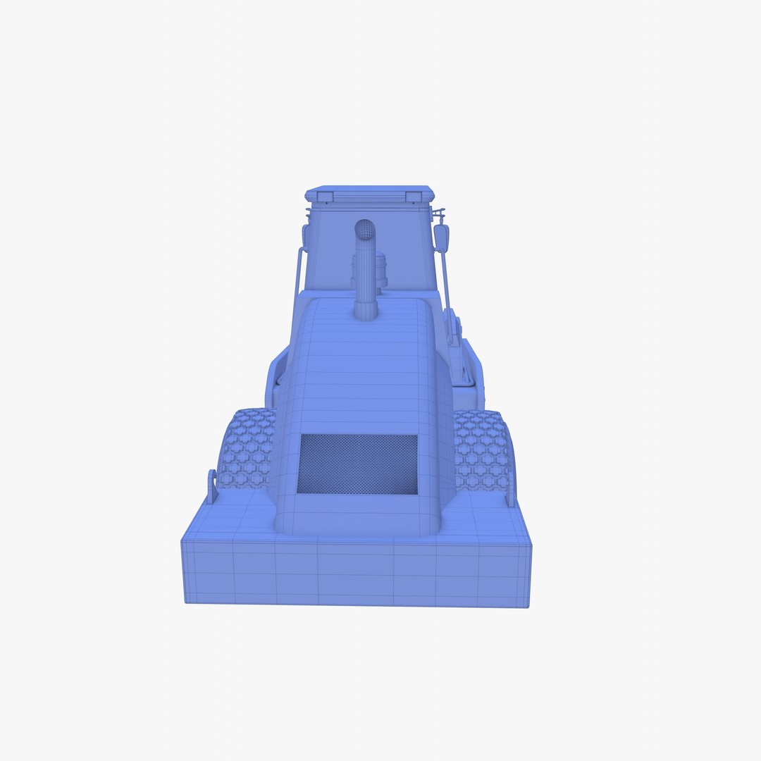 Road Roller 3D Model – Low Poly Industrial Machine, PBR Textures - View 30