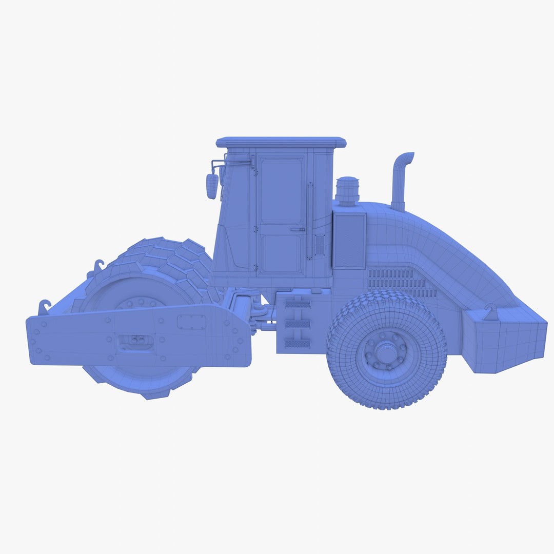Road Roller 3D Model – Low Poly Industrial Machine, PBR Textures - View 35