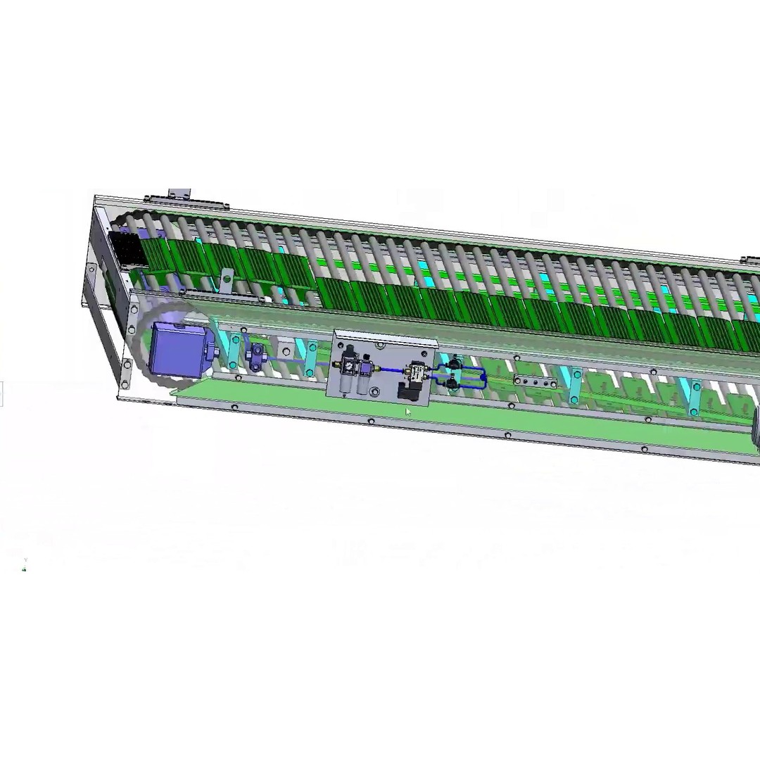 High-Speed Lane Switch Conveyor 3D Model – Industrial Carton Separation System - View 8