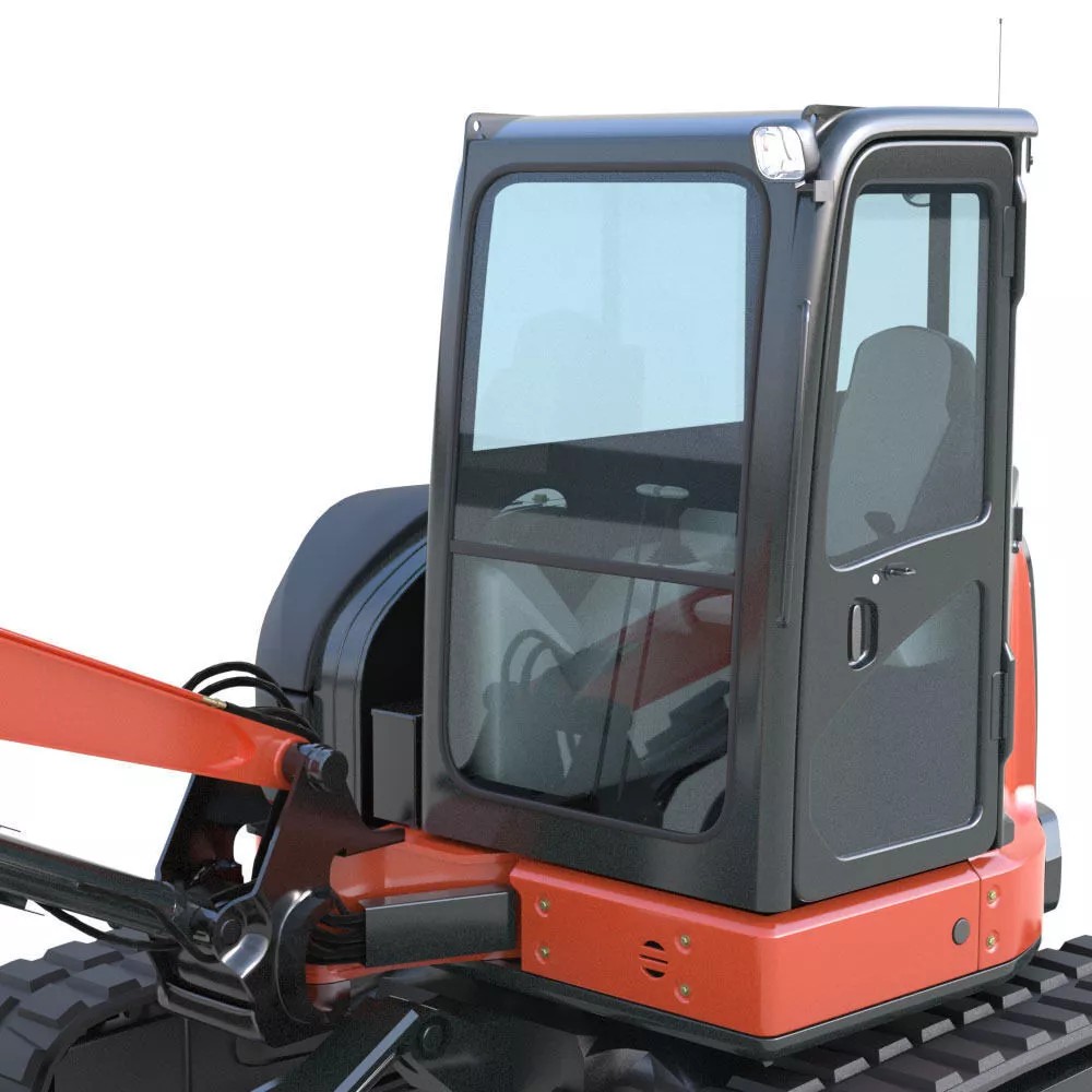 Mini Excavator Hitachi ZX55U 3D Model – High Poly PBR Asset, FBX - View 11