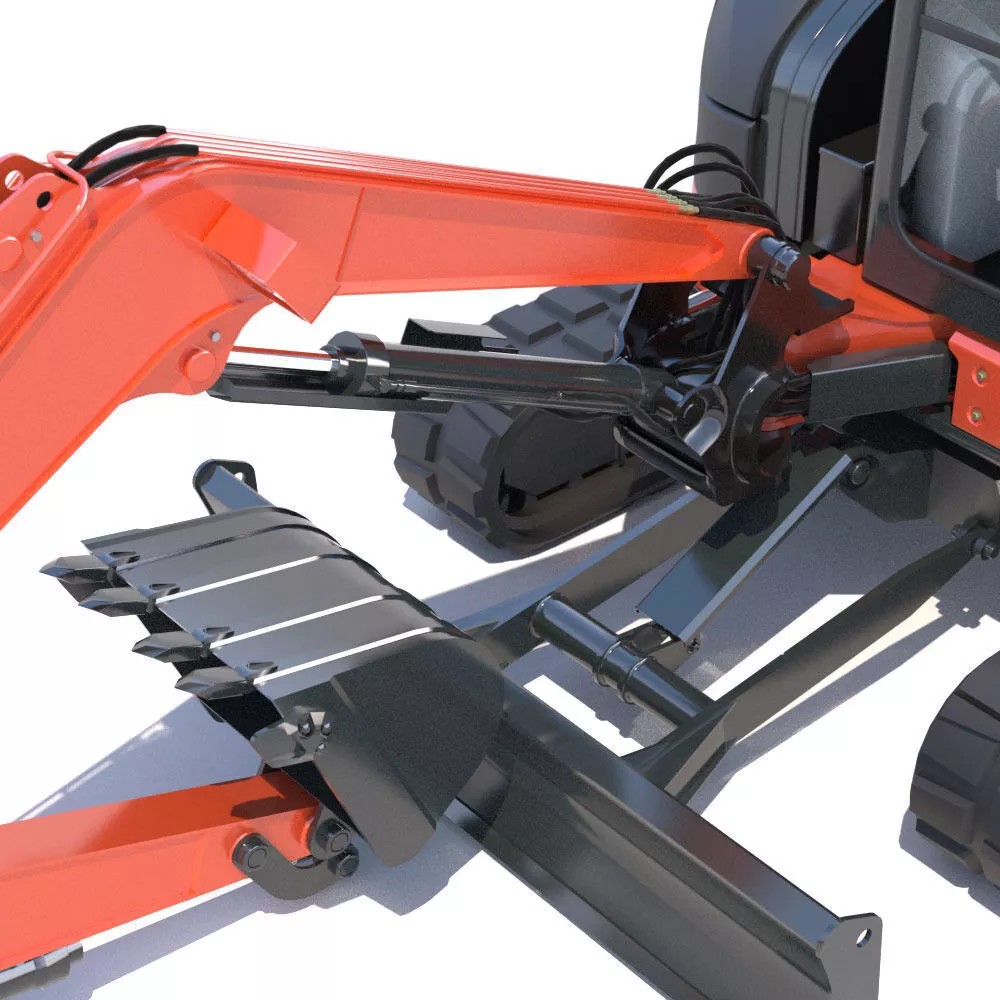Mini Excavator Hitachi ZX55U 3D Model – High Poly PBR Asset, FBX - View 16