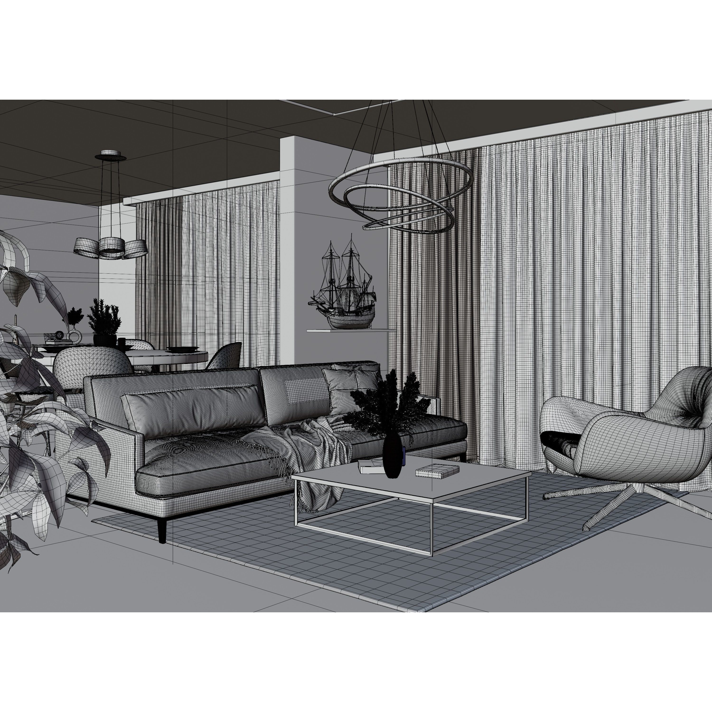 Modern Apartment Scene - High-Quality 3D Model - View 12