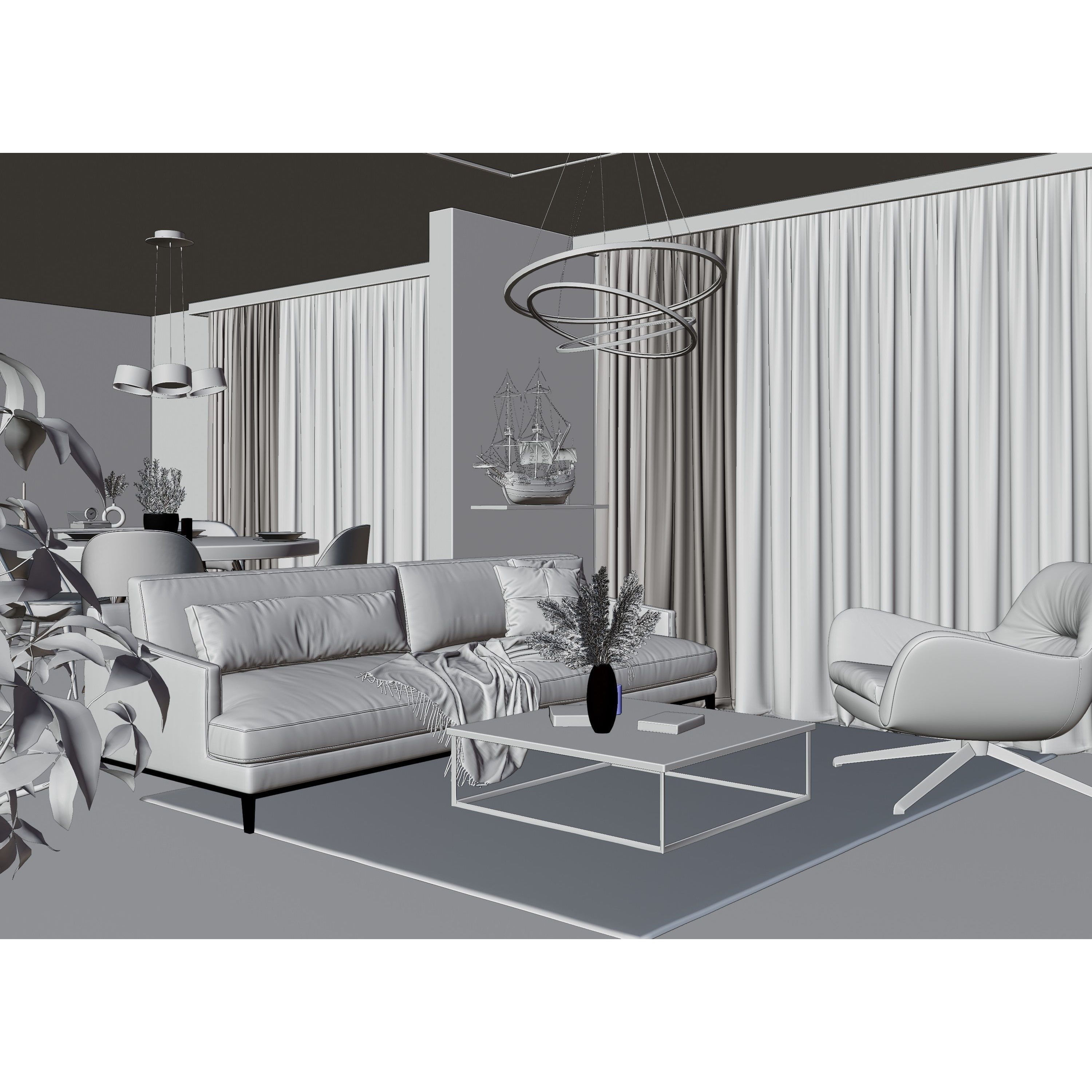 Modern Apartment Scene - High-Quality 3D Model - View 13